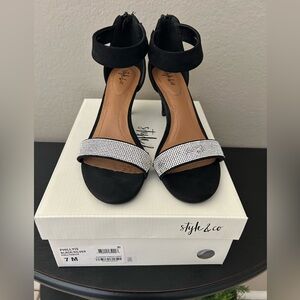 Style & Co. Black Heels with Silver Detail
